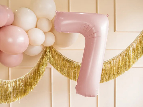 Balon foliowy jasnoróżowy cyfra 7 - 72 cm - 1 szt.