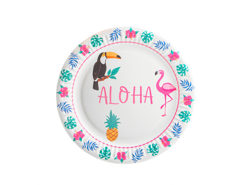 Talerzyki papierowe Aloha Party - 18 cm - 6 szt.
