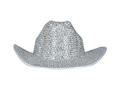 Kapelusz kowbojski z cekinami srebrny - 1 szt.