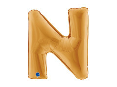 Balon foliowy literka N złoty - 40" - 1 szt.