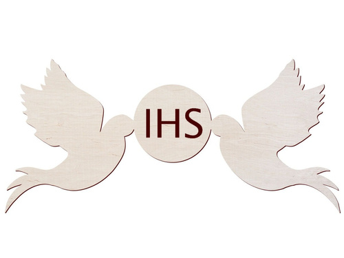 Drewniane scrapki gołąbki z hostią - 10 szt