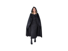 Peleryna z kapturem - czarna - 120 cm