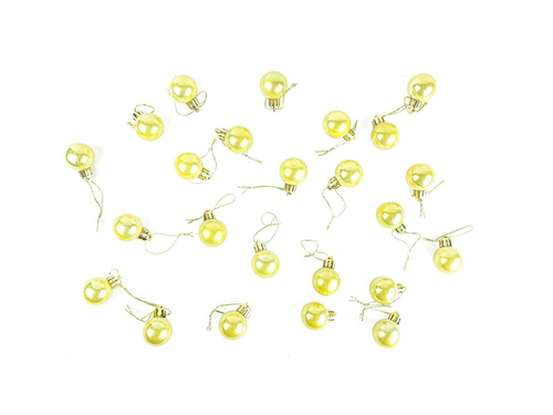 Bombki choinkowe złote metaliczne - 3 cm - 24 szt.