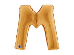 Balon foliowy literka M złoty - 40" - 1 szt.