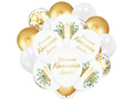 Zestaw balonów komunijnych biało-złoty - 32 szt.