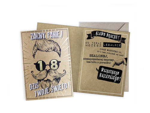 Kartka na osiemnaste urodziny - 1 szt.