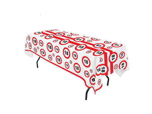 Obrus Znak zakazu 18tka - 270x136 cm - 1 szt.