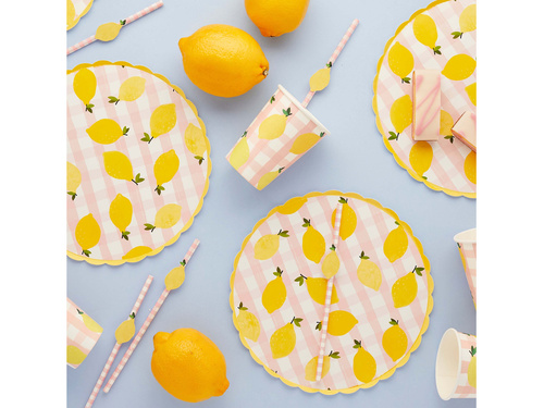 Słomki rurki papierowe Cytrynki - 20 cm - 20 szt.