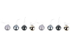 Bombki choinkowe grafitowe - 4 cm - 8 szt.