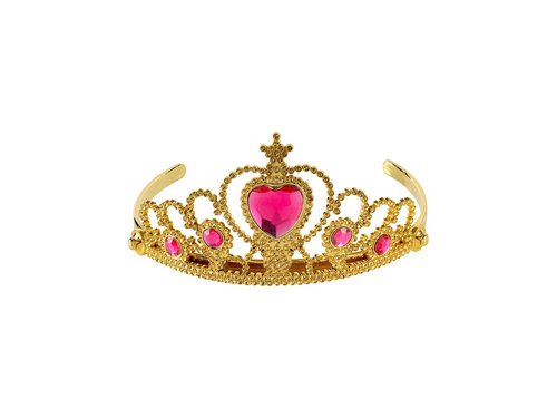 Złota tiara z różowymi klejnotami