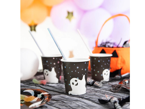 Kubeczki papierowe na Halloween Duszki - 6 szt.