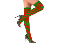 Pończochy elfa czerwono-zielone XL