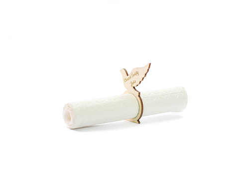 Serwetniki personalizowane drewniane na Chrzest Święty - 6 szt.