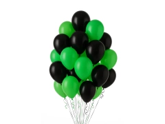 Zestaw balonów lateksowych czarno-zielone - średnie - 20 szt.