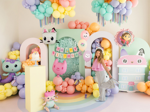 Balony lateksowe urodzinowe Koci Domek Gabbi - 30 cm - 6 szt