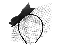 Fascynator opaska kokarda czarna - 1 szt.