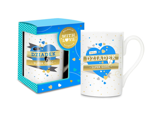 Kubek ceramiczny z napisem Mój Dziadek to super gość