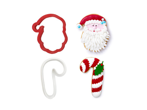 Zestaw foremek do ciastek Święty Mikołaj i Laska cukrowa - 2 szt.