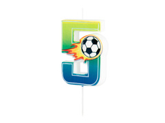Świeczka cyferka Piłka Nożna - 5 - 1 szt.