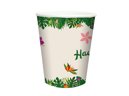 Kubeczki papierowe Hawaii Party - 250 ml - 6 szt.