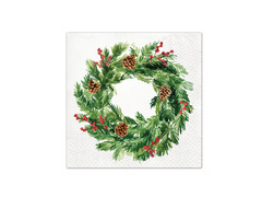 Serwetki bożonarodzeniowe Wieniec - 33 cm - 20 szt.