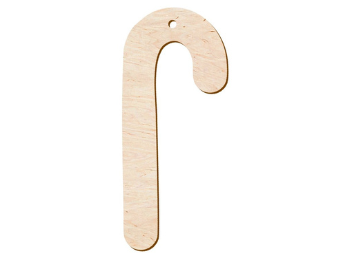 Zawieszka drewniana Laska Cukrowa - 10 cm - 1 szt.