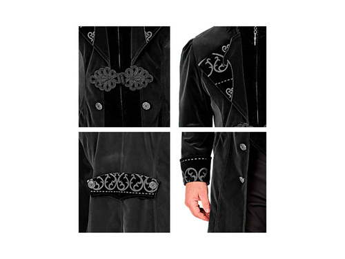 Strój gotycki z czarnego aksamitu