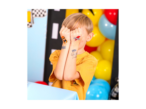 Tatuaże zmywalne Wyścigówki - 14 szt.