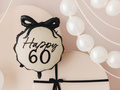Balon foliowy z kokardą Happy "60" - 47,5 x 45 cm - 1 szt.