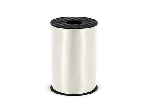 Wstążka ozdobna do balonów - pastelowa - biała - 225 m