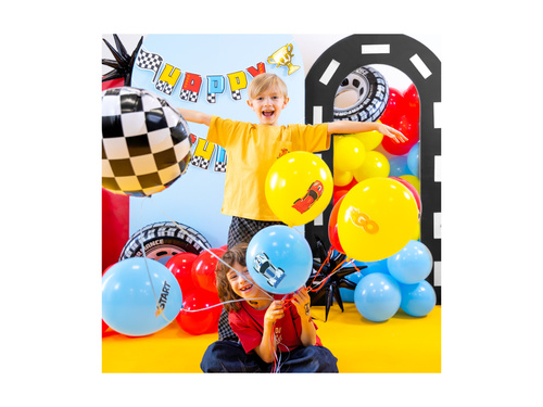 Zestaw Balonów Wyścigówki - 30 cm - 7 szt.