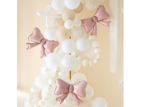 Balon foliowy Kokardka różowa - 55 x 42 cm - 3 szt.