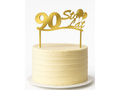 Topper z lustrzanej pleksi złoty na tort 90 urodziny