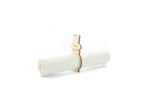 Serwetniki personalizowane drewniane Miś na roczek - 6 szt.