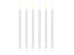 Świeczki urodzinowe białe - 14 cm - 12 szt.