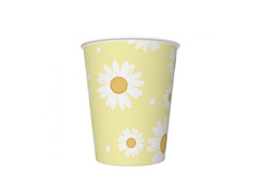 Kubeczki papierowe w Stokrotki - 250 ml - 6 szt.