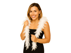 Boa z piór - białe - 180 cm.