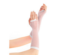 Rękawiczki z białej siatki - 24 cm