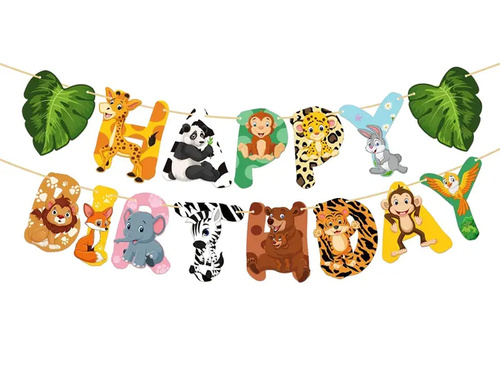 Baner urodzinowy Happy Birthday Safari - 500 cm - 1 szt.