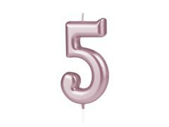 Świeczka cyferka różowe złoto - 5 - pięć