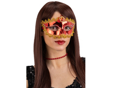 Maska karnawałowa czerwona z kryształkiem