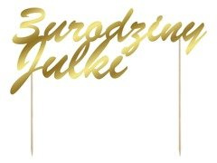 Topper papierowy na tort personalizowany na urodziny - 1 szt.