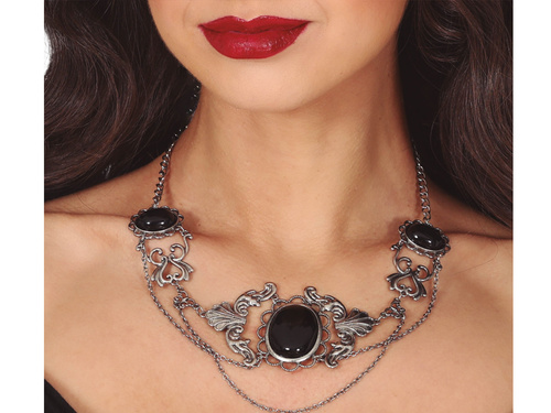 Naszyjnik gotycki z czarnymi kamieniami - 1 szt.
