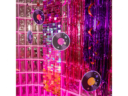 Dekoracja wisząca świderki Retro Disco - 6 szt.