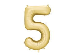 Balon foliowy złota cyfra 5 - 86 cm - 1 szt.