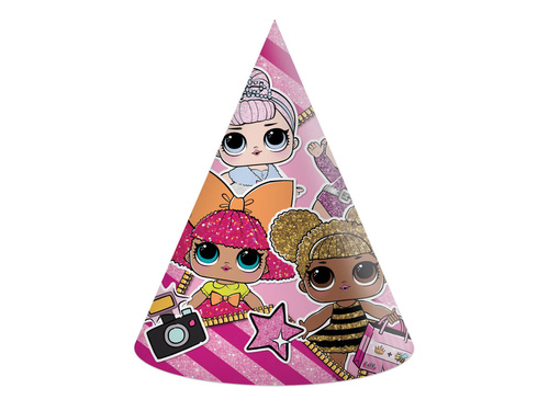 Czapeczki urodzinowe LOL Glitterati - 6 szt. - 58g