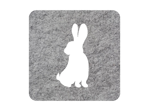 Podstawka kwadratowa pod kubek - Zajączek - 10 cm - 4 szt.