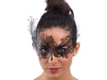 Maska karnawałowa ornamentowa czarna - 1 szt.