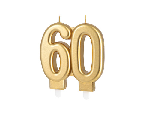 Świeczka na 60-tkę złota - 7,7 cm - 1 szt.