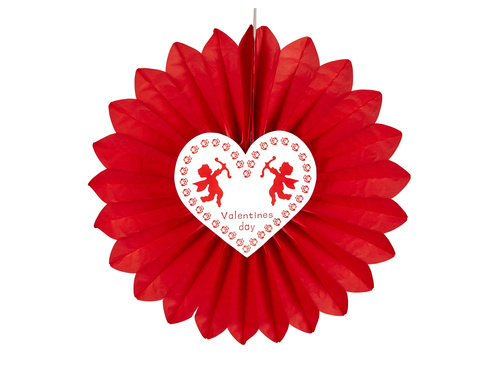 Dekoracja wisząca Rozeta czerwona - 61 cm - 1 szt.